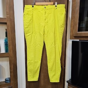 Bright Yellow Pants womens plus size 26W by K. Jordan
